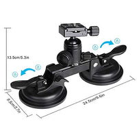 1 x RAW Customer Returns Fantaseal Professional Heavy Duty 10 Kg Load Real SLR DSLR Mirrorless Camera Mount Car Suction Cup Camcorder Car Suction Cup Mount with Quick Release Plate 360 Ball Head - RRP €60.41