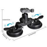 1 x RAW Customer Returns Fantaseal Professional Heavy Duty 10 Kg Load Real SLR DSLR Mirrorless Camera Mount Car Suction Cup Camcorder Car Suction Cup Mount with Quick Release Plate 360 Ball Head - RRP €60.41