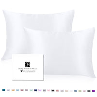 1 x RAW Customer Returns Set of 2 silk pillowcases 40x80, Ravmix silk pillowcases, for hair and skin, with hidden zipper, both sides silk, mulberry silk pillowcases 40x80, 2 pieces, white - RRP €34.27