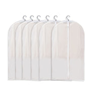 1 x Brand New KOMUNJ 6 Pack Transparent Thickened Washable Dust Bag with Zipper Transparent Garment Bags for Suits, Dresses, Coats, Jackets, Shirts, 60 x 100cm - RRP €14.14