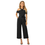 1 x Brand New Kate Kasin Women s Jumpsuits Sleeveless Trousers Wide Leg Halterneck Trousers Summer Daily Trousers Black M - RRP €22.01