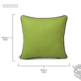 1 x RAW Customer Returns Encasa Homes Two-Tone Cushion Covers 2 Pieces - Lime Green with Purple - 50x50 cm Modern Plain Cotton Canvas Pillowcases for Sofa Bed and Home Decoration - Covers Only - RRP €20.48