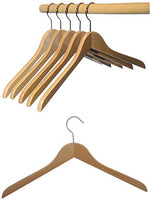 1 x RAW Customer Returns HAGSPIEL wooden coat hangers, 12 pcs. coat hangers made of beech wood, natural varnish water-based varnish , silver-colored rotating metal hook, Made in Austria beech wood coat hangers  - RRP €31.9