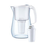 1 x RAW Customer Returns AQUAPHOR water filter Provence White incl. 1 A5 filter I Carafe for 4.2l I Large water filter in glass look I Reduces limescale chlorine I Table water filter I Stylish container I Perfect for the family - RRP €19.95