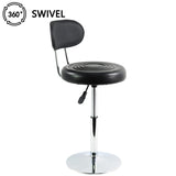 1 x RAW Customer Returns FURWOO Coffee Chair Barber Chair Height Adjustable Swivel Small Backrest Tasks Living Room Shop Breakfast Home Kitchen Bar Chair Black - RRP €39.99