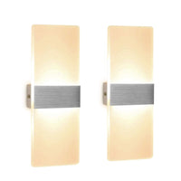 1 x RAW Customer Returns ChangM 2 pieces wall light indoor LED 12W wall lamp acrylic wall lighting modern for living room bedroom staircase hallway warm white - RRP €37.99