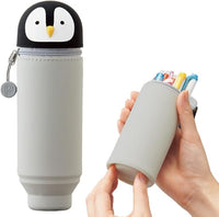 1 x RAW Customer Returns LIHITLAB Kawaii Japanese Penguin Stand Up Pencil Case for School Office College, Cute School Supplies, Animal Pen Holder Pencil Bag Holder Girls, Artist Pencil Case, Penguin A7712-10  - RRP €22.18