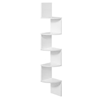 1 x RAW Customer Returns VASAGLE Wall Corner Shelf, 5-Tier Wall Shelf, for Bedroom, Living Room, Bathroom, Study, Plant Holder, Cloud White - RRP €29.5