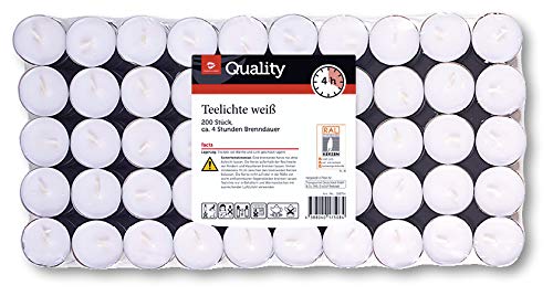 1 x RAW Customer Returns TGQ tea lights pack of 200 catering candles tea light 4 hours burning time - RRP €19.61