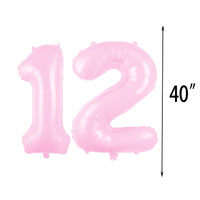 2 x Brand New WXLWXZ Giant 12th Birthday Balloon, 12th Birthday Decorations, 12th Birthday Balloon 40 Inch Happy 12 Years Old Birthday Party Supplies for Women Men Pink - RRP €32.12