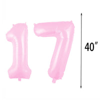 2 x Brand New WXLWXZ Giant 17th Birthday Balloon, 17th Birthday Decorations, 40 Inch Happy 17 Years Old Birthday Party Supplies for Women and Men, Pink - RRP €31.9