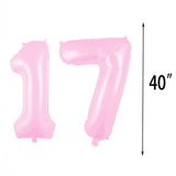 2 x Brand New WXLWXZ Giant 17th Birthday Balloon, 17th Birthday Decorations, 40 Inch Happy 17 Years Old Birthday Party Supplies for Women and Men, Pink - RRP €31.9