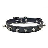 1 x Brand New PETLESO Leather Adjustable Studded Dog Collar for Small Medium Dogs and Cats, Large UK , Black - RRP €20.4