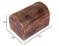 1 x RAW Customer Returns Great Birthday Gift Ideas, Handmade Decorative Wooden Jewelry Box with Celtic Carvings, Jewelry Organizer, Keepsake Box, Treasure Chest, 15x10 cm, Anniversary Gifts Antique  - RRP €16.08