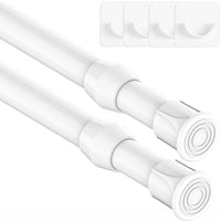 1 x RAW Customer Returns 2 pieces telescopic rod for clamping, clamp rod for curtains, tension rod without drilling, extendable curtain rod for closet kitchen cupboard - white, 30-50CM diameter 13mm  - RRP €13.75