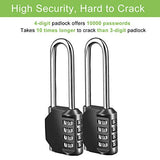 1 x RAW Customer Returns Fretrecy Combination Lock Heavy Duty Lock Padlock 4 Digit Resettable Combination Lock for School, Gym, Outdoor Shed, Hasp Cabinet, Gate - 2 Pack Long Shackle  - RRP €10.07