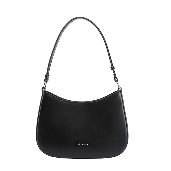 2 x Brand New Litvery Small Leather Women s Shoulder Bag with Buckle Closure, Women s Half Moon Crossbody Handbag black  - RRP €103.2