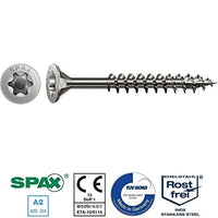 1 x Brand New 5X80 46 wood screws, Torx drive, T-STAR plus, countersunk head, flat head, ground, ground, self-tapping 4 points, stainless steel A2, rust-proof SPAX terrace screws, terrace screws - RRP €48.99