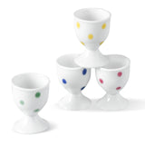 1 x RAW Customer Returns Cinf Ceramic Polka Dots Egg Cups Easter Gifts Gift Set 4 Porcelain Holders Breakfast Boiled Cooking Tool Stable Easy to Clean, REUSABLE Easter Gift - RRP €16.99