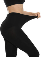 1 x RAW Customer Returns MANZI 2 pairs of women s classic black thermal warm fleece tights 400 denier XXL - RRP €19.99