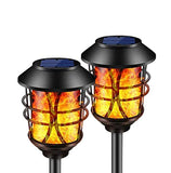 1 x RAW Customer Returns Solar Lantern for Outdoor Use, Solar Lamps for Outdoor Use, Lighting Waterproof LED Flame Lights for Patio Garden Yard Christmas Set of 2, Gold  - RRP €52.43