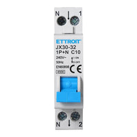 1 x RAW Customer Returns Differential Magnetic Thermal Switch, 1P N 4.5kA 30mA 220V, Occupies 1 DIN Module, Available 6A 10A 16A 25A 1P N 10A  - RRP €19.66