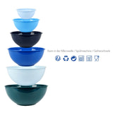 1 x RAW Customer Returns BoxedHome Mixing Bowl Set with Lid, Mixing Bowls, 12 Pack Mixing Bowl Set, Plastic Salad Bowl Non-Slip Stackable Serving Bowls for Kitchen 6 Bowls and 6 Lids, Blue  - RRP €30.24