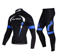 1 x RAW Customer Returns GodUp Men s Cycling Jersey Set Long Sleeve Fleece Breathable Cycling Jersey Set Men Quick Dry 3D Padded Long Pants for Mountain Bike Activity - RRP €39.99