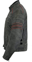 1 x RAW Customer Returns Men s Distressed Leather Motorcycle Jacket, MBJ-03A, Black, L - RRP €137.16