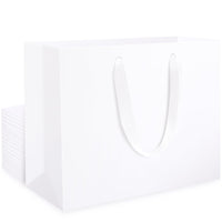 1 x RAW Customer Returns EUSOAR Gift Bag Paper White - 250gsm Paper Bags with Handle Kraft Paper Bags - White Paper Gift Bags - 20 pieces M 27x8x21cm Medium Paper Carrying Bag Gift Bag - Gift Bag with Handle - RRP €29.23