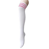 1 x RAW Customer Returns Zando Women s Over The Knee Socks, Sports Socks Thigh High Warm Long Socks for Girls, White Pink, One Size - RRP €24.0