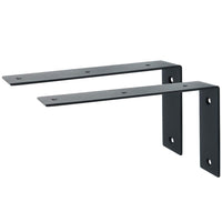 1 x RAW Customer Returns Sayayo Heavy Duty Shelf Brackets Shelf Brackets Black Stainless Steel Corner Bracket, Suitable for Garage Bathrooms Kitchens Living Room, 226 mm 126 mm, 2 pieces, EJW2300B-2P - RRP €15.99