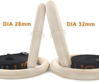 1 x RAW Customer Returns 5BILLION gymnastics rings wooden gymnastics rings gymnastics for fitness with high-strength nylon straps with quick-release buckle fasteners made of metal, adjustable 28 mm - RRP €35.4