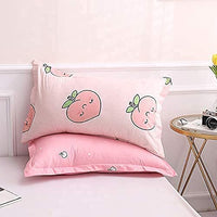 1 x RAW Customer Returns Cartoon Duvet Cover Set 220X240 Pink Peach Bedding Set Kid Kawaii Bedding Set Girls Lovely Peach Comforter Cover Cute Fruits Duvet Cover Tropical Plants Reversible Soft Bedclothes - RRP €18.66