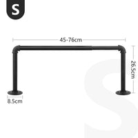 1 x RAW Customer Returns Qlfyuu Clothes Rail Wall Mounted Clothes Rack for the Wall, 45-76cm Adjustable Extendable Clothes Rail in Industrial Design, for Living Room, Bedroom, Wardrobe Black, S  - RRP €25.39