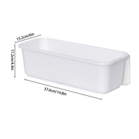 1 x RAW Customer Returns OSTWOLKE Set of 2 Kitchen Extendable Cupboard Basket Extendable Sliding Basket Closet Organizer Under Sink Cabinet Organizer Kitchen drawer drawers plastic white  - RRP €25.7