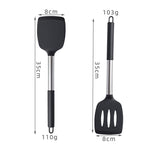 2 x Brand New KOMUNJ 2 Pieces Silicone Solid and Slotted Spatula Turners Set, Silicone Spatula, Non-Stick BPA Free High Heat Resistant Handy Kitchen Utensils, for Fish, Eggs, Pancakes - RRP €40.8