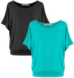 1 x RAW Customer Returns Van Der Rich - 2 pieces T-shirt tops short sleeve blouse - women NAqua, L  - RRP €30.02