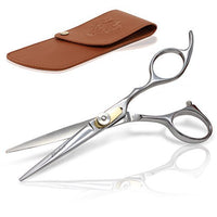 1 x RAW Customer Returns Eberbart Beard Scissors Synthetic Leather Case Professional barber scissors to care for and trim beards and mustaches - RRP €17.99