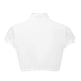 1 x RAW Customer Returns Kelliar Women s Traditional Lace Blouse Short Sleeve Cotton Blouse White 36 - RRP €24.0