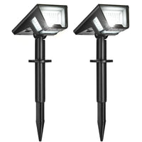 1 x RAW Customer Returns Solpex Solar Spotlight, Outdoor Solar Lights, 58 LED Solar Garden Street Lights, IP54, 7000-7500K, White, 3 Brightness Modes, Spotlight for Garage, Garden, Path, Balcony, 2 pcs. - RRP €24.99