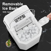 1 x RAW Customer Returns FOOING ice cube machine mini portable, 15kg 24h, compact ice cube maker machine countertop, 6-minute quick ice machine, self-cleaning ice maker for home, white - RRP €85.5