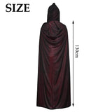 1 x RAW Customer Returns TIMESETL Halloween Cloak with Hood, 1.3m Black Red Double-Sided Hooded Cloak Vampire Costume Cloak Hood Reversible Cloak Unisex for Cosplay Halloween Costume Makeup Party Size - 1.3m - RRP €12.07