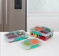 1 x RAW Customer Returns Sistema 4-pack Lunchbox Small Split To Go, divided into 2 sections, 350ml, color mint - RRP €26.06