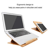 1 x RAW Customer Returns iCozzier Foldable Bamboo Laptop Stand, Portable Adjustable Tablet Stand Desk Bed Heat Dissipation Stand for MacBook Netbook Ultrabook - RRP €21.62