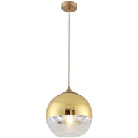 1 x RAW Customer Returns Euone Clothes with Wood Plated Glass Ball Lampshade Modern Simple Ceiling Light Hanging Lamp Kitchen Island Dining Room Bedroom Chandelier Gold, 20cm , DGY-1004 - RRP €59.99