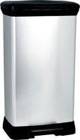 1 x RAW Customer Returns Curver 187177 Pedal Bin, Rectangular, 50 L, Polypropylene, 39 x 29 x 73 cm, Metal, 50 L - RRP €46.62