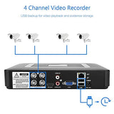 1 x RAW Customer Returns Channel CCTV Recorder, 4 Channel Video Recorder, 4 in 1 CCTV AHd CVI TVI DVr NVR Security Camera Real Time Video Recorder, Home Surveillance Camera System Kit - RRP €89.0