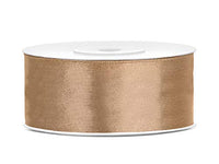 1 x RAW Customer Returns Satin ribbon polyester ribbon silk ribbon gift ribbon 6 12 25 38 50 100 mm x 25 m size 25mm x 25m - color gold  - RRP €16.8