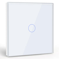 1 x RAW Customer Returns BSEED touch light switch 1 way 1 way wall switch flush-mounted light switch with glass frame 86mm light switch white 500W not smart switch  - RRP €12.9